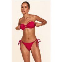 Femme Bas de bikini texturé fuchsia à nouer sur le côté | Taille 44