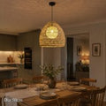 Natural Rattan Pendant Light | Handwoven Ceiling Lamp for Kitchen & Dining Room