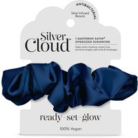 Silver Cloud Satin+ Oversized Soft Satin Hair Scrunchie Santorini Navy