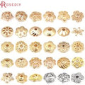 18K Gold Color Brass Flower Beads Caps Tessal Caps Jewelry Necklaces Bracelets Earrings Making Supplies Diy Findings Accessories