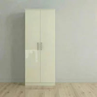 Knightsbridge Wardrobe - 2 Door - Tall Plain - Cream Gloss