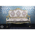 Casa Padrino Barock Sofa Creme Muster / Gold - italienischer Stil - Barock MÃ¶bel - Unikat!