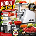 3-in-1-Roboter: Tomatenpresse, Reibe und Fleischwolf