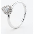 9ct White Gold 0.30ct Pear Cut Diamond Halo Ring NTR832PEAR-D-9WG