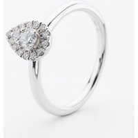 9ct White Gold 0.30ct Pear Cut Diamond Halo Ring NTR832PEAR-D-9WG
