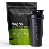 Vegan Hydro Pro Hydrolysed Protein | 1KG | + 600ml Shaker Black
