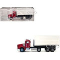 Peterbilt 367 Roll-Off Dump Truck Red with White Box 1/87 (HO) Plastic Model Car by Promotex