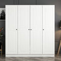 Kale H210cm Wooden Wardrobe with 4 Panel Doors in White