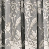 V&A Daffodil Dreams Lined Curtains 90" x 90", Grey