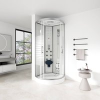 Home Deluxe Cabina doccia con cascata e massaggio dorsale WHITE PEARL - 100 x 100 cm