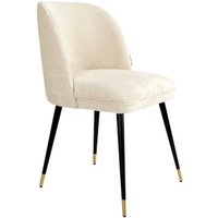 White Chenille Dining Chair