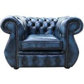 Chesterfield Kimberley Club Chair Antique Blue Leather