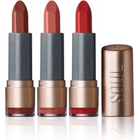 Kit 3 Batons Soul Kiss Me Hidratante Nude Veludo + Marrom Desfile + Vermelho Arraso
