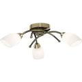 Searchlight 8183-3AB Opera 3 Light Flush Ceiling Light Antique Brass