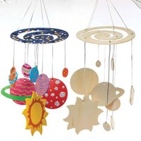 Solar System Wooden Mobile Kits (Pack of 2) Wood Craft Kits For Kids