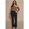 Plus Black Flare Denim Jeans