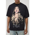 Black Oversized Tyla License Printed T-Shirt, Negro