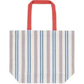 Land & Shore Ticking Stripe Woven Tote Bag, Blue/Red