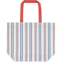 Land & Shore Ticking Stripe Woven Tote Bag, Blue/Red