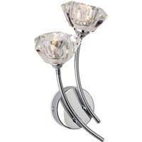 Firstlight 8363CH Clara 2 Light Wall Light with Glass Shade