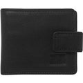 Men's Black Leather Classic Tab Coin Wallet  - Savile Row Company