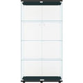 Double-Door Glass Display Cabinet, 64 High Kitchen Pantry Storage, 32x14 Bar Cabinet in Black