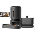 Petlibro Camera Dual Food Tray Feeder & Battery-Operated Fountain Kit, Black, automatic cat feeder with camera