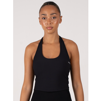 Loop Neck Ribbed Sports Vest | Black