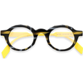 Braylon Yellow Round Eyeglasses | EYDOLOGY