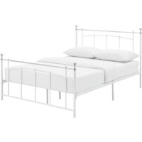 Yani Kingsize Metal Bed Frame White Modern Bedroom Furniture