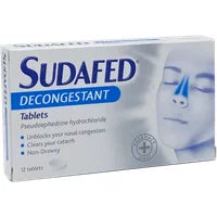 Sudafed Decongestant Tablets - 12 Tablets