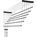 Suszarka sufitowa na pranie Torp, 6 prętów, 140 cm, czarna