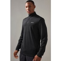 Top Man Active Transpirable Jaspeado Con Cremallera 1/4, Negro