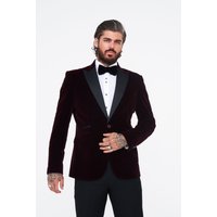 Cavani Rosa Wine Velvet Blazer