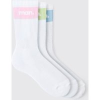 Pack De 3 Pares De Calcetines Deportivos Con Estampado Gráfico Man, Multi