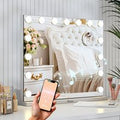 Hollywood Spiegel - Bluetooth Speakers 58x48cm - Wit