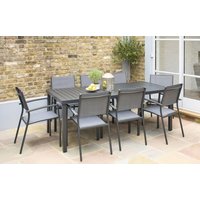 Havana Dark Grey 8 Seater Aluminium and Textilline Patio Dining Set