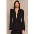 Premium Black Woven Fitted Blazer