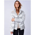 Coats / Jackets Edona Satin Quilted Puffer Jacket in Whisper Grey / 14 - Tokyo Laundry