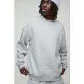 Sudadera Básica Con Cuello De Caja, Gris