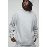Sudadera Básica Con Cuello De Caja, Gris