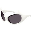 Balenciaga Femme BB0284S 003 Lunettes de soleil Bio-inject Ivoire Gris Masque