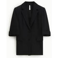 Blazer simple boutonnage manches courtes et fentes