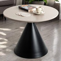 Florence Large Metal End Table With Black Base In Grey