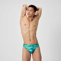 Slip de bain Homme Club Training imprimé vert/bleu