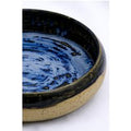 10 inch Aegean Depths Collection Handmade Spotted Stoneware Large Ceramic Plate