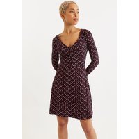 Jona Retro Dots Print Long Sleeve Mini Dress
