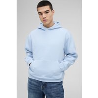 Sudadera Oversize Básica Recta Con Capucha, Azul
