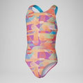 Maillot de bain Fille Digital Allover Leaderback pour Filles Rose/Bleu