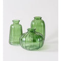 Emerald Glass Bud Vases – Set of 3
